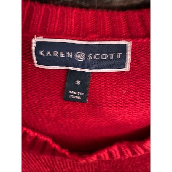 Karen Scott women’s Christmas tree red long sleeve sweater so small - Picture 4 of 4